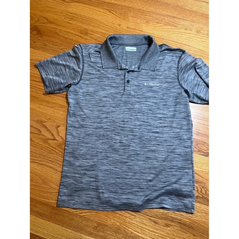 Columbia Omni-Freeze Polo Shirt Mens Large Grey Space Dye Performance Golf Top
